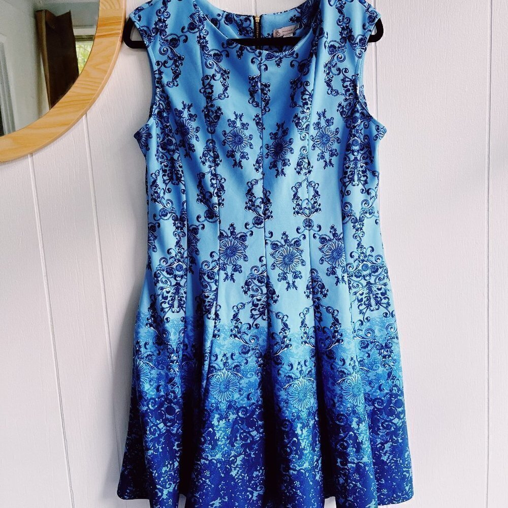 Dress by CB Established 1962 Light Blue to dark Ombre Sz 14